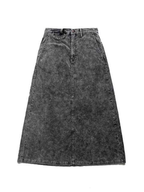 14W Corduroy BOOGIE-DAY High Waisted Maxi Skirt (Dirty Dyed)