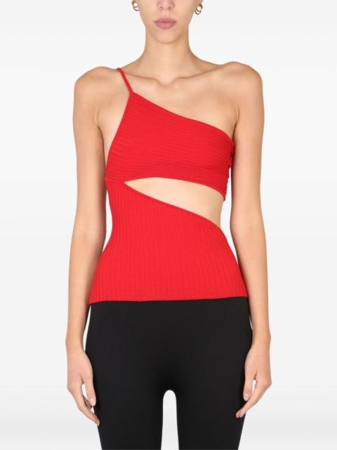 one-shoulder cut-out top