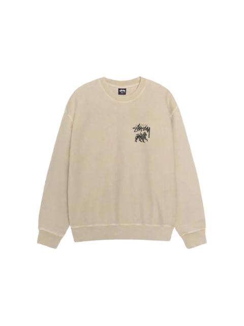 Stussy Rasta Lion Pigment Dyed Crew Khaki