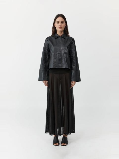 Leather Minimal Jacket - Black