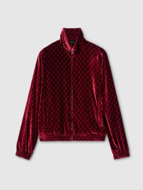 GG stretch velvet devoré zipped jacket