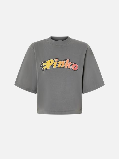 FLAMING LOGO PRINT T-SHIRT