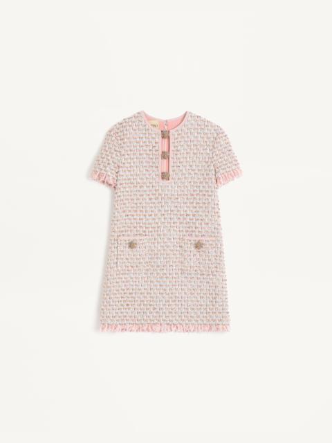 EMBROIDERED RIBBON TWEED SHORT DRESS