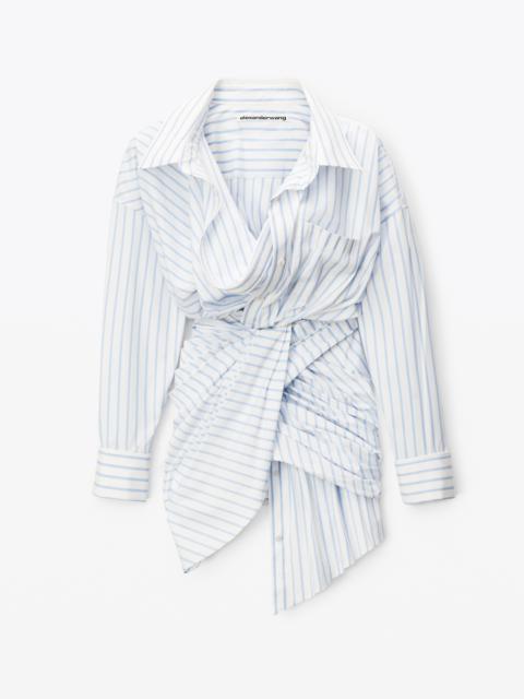 TWISTED COWL DRESS IN STRETCH COTTON