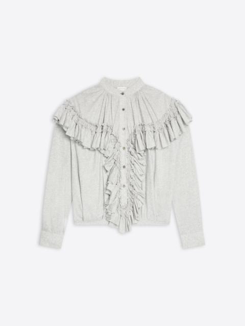 RUFFLED JERSEY BLOUSE