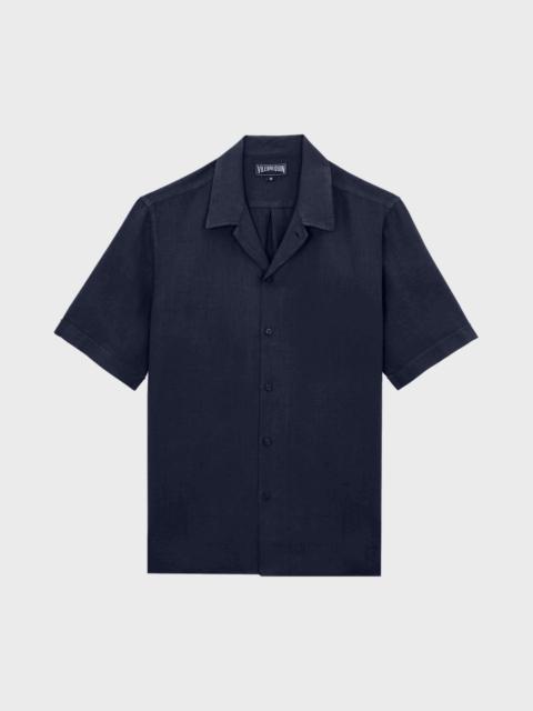 MEN BOWLING LINEN SHIRT SOLID