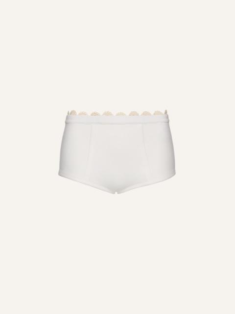 Lace-detail underwear shorts in white