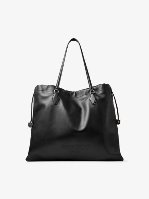 Drawstring Tote L
Black Nappa Leather Drawstring Tote with Embossed Jimmy Choo