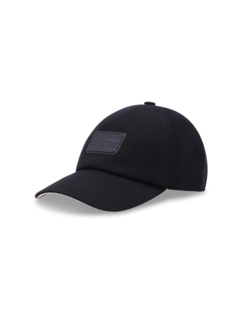 logo-plaque cotton baseball cap