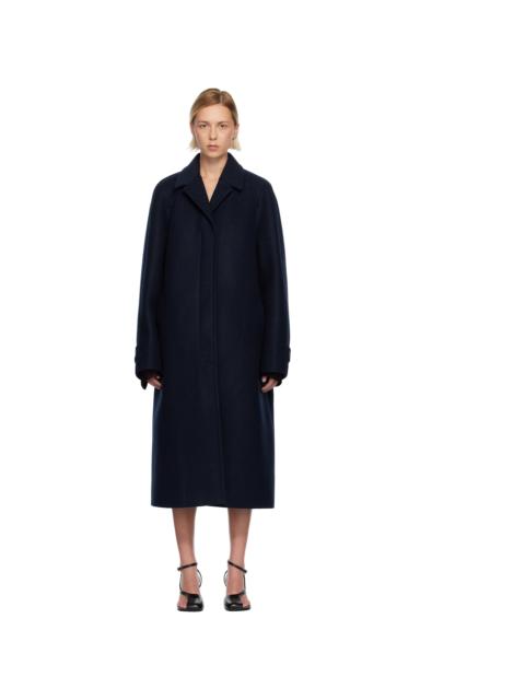 Navy Notched Lapel Coat
