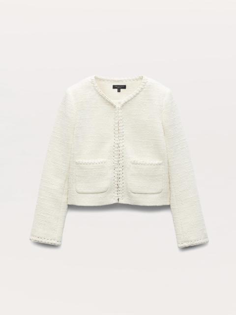 Cheyenne Whipstitch-Trimmed Tweed Lady Jacket