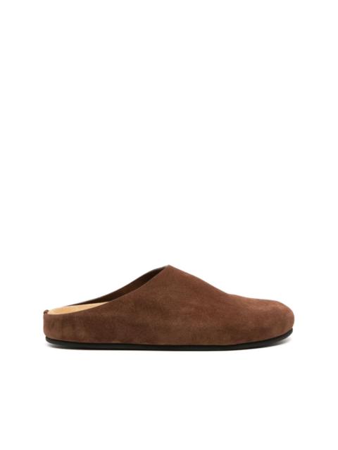 round-toe suede mules