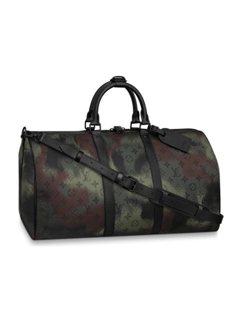 Louis Vuitton Keepall Bandouliere Camouflage Monogram 50 Black/Green