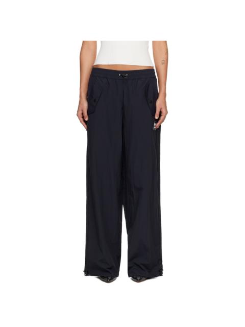 Black Active Double Arrow Nylon Track Pants