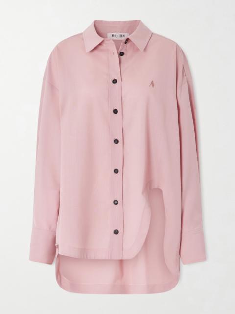 Oversized Embroidered Crepe Shirt