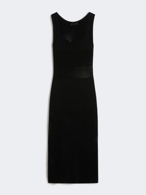 Long stretch viscose dress - BLACK
