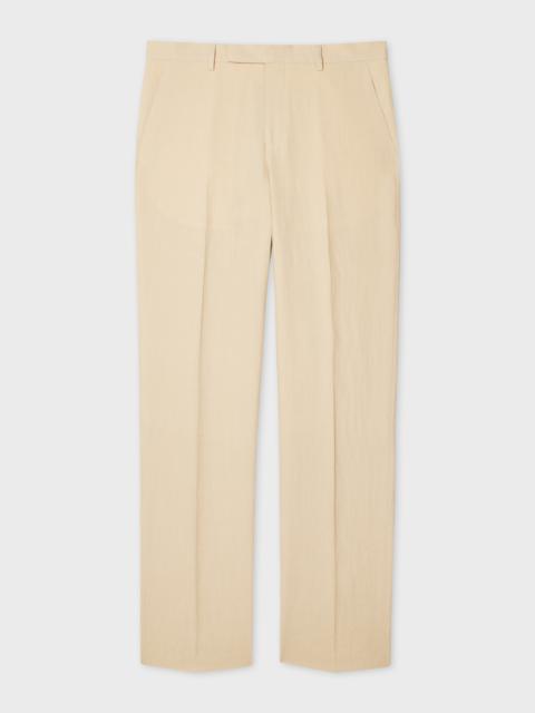 Tapered-Fit Light Tan Linen Trousers