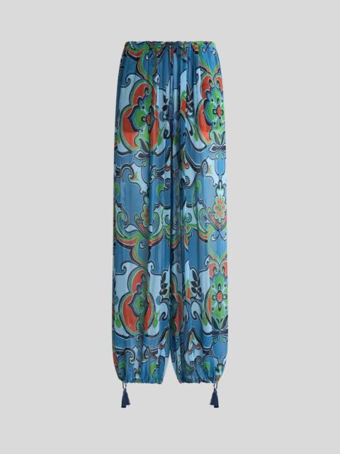 WIDE-LEG TROUSERS WITH FLORAL MOTIF