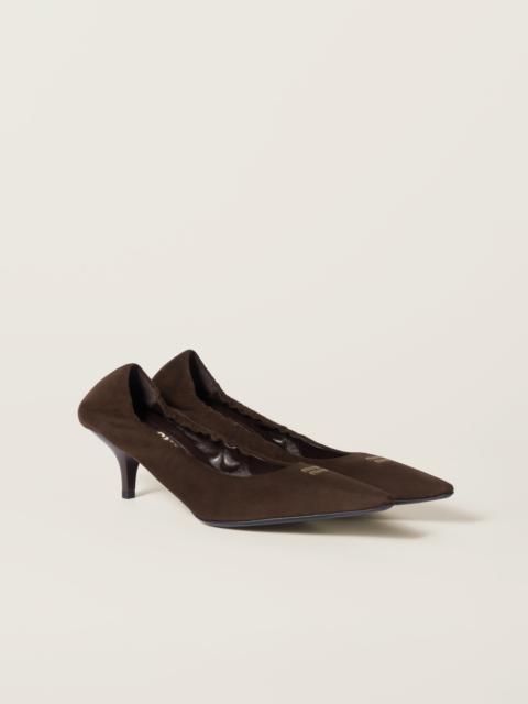 Ruches suede pumps
