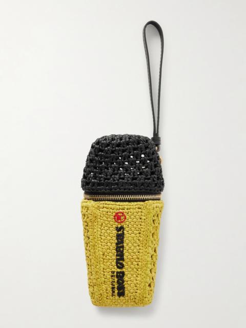 Stabilo Leather-trimmed Raffia Bag Charm