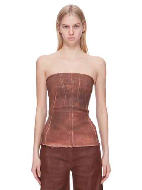 Brown Porterville Bustier Denim Top