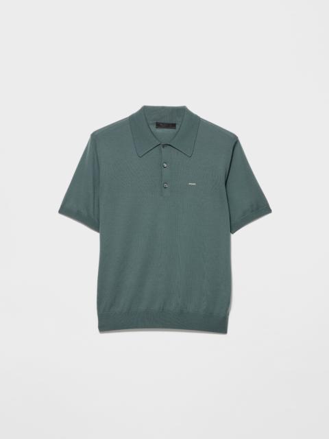 Superfine wool polo shirt