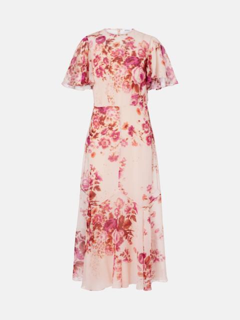 Floral silk midi dress