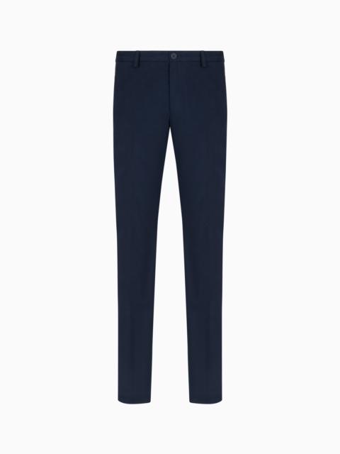 Stretch cashmere and cotton trousers