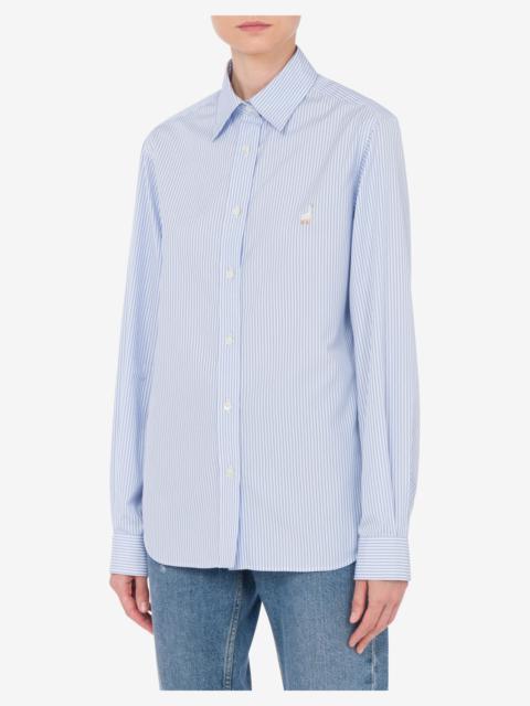 STRIPED POPLIN SHIRT GOOSE EMBROIDERY