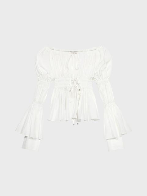 TECHNICAL FABRIC SHIRT WITH GATHERING