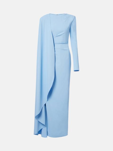 Dion caped draped gown