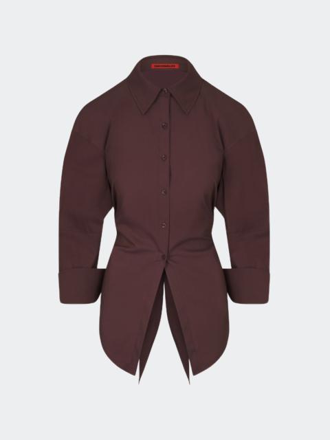 Loch Poplin Button Up In Choco Brown