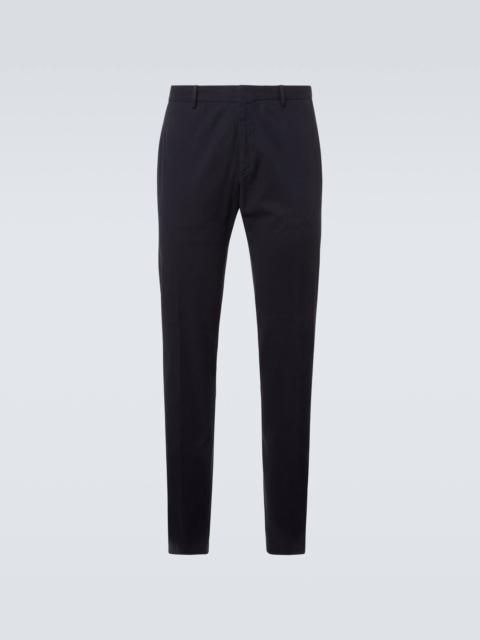 Cotton-blend straight pants