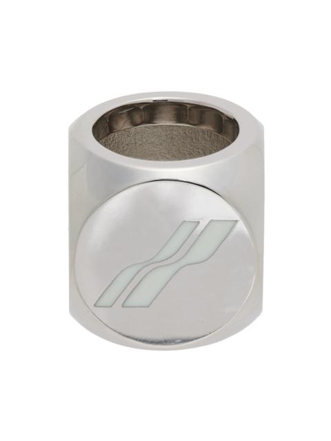 Silver & White Logo Dice Ring