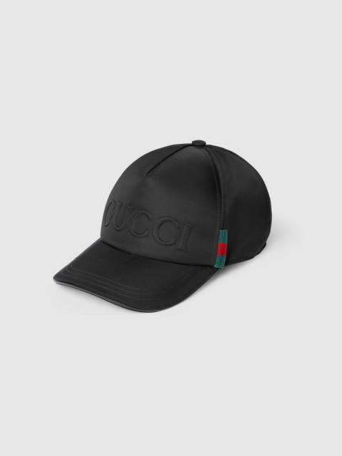 Nylon baseball hat with Gucci logo