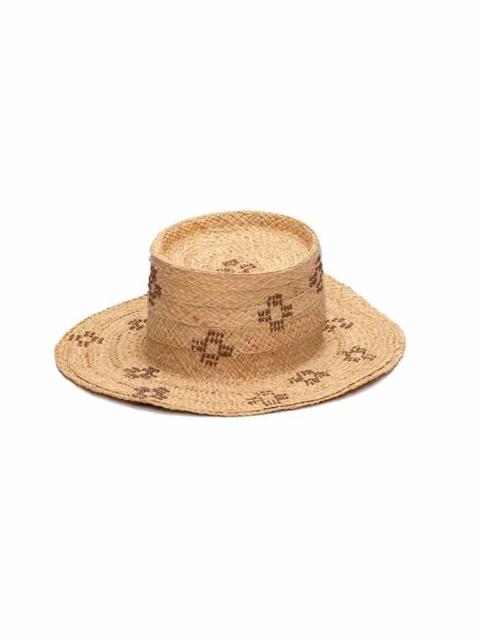 RAFFIA BOATER HAT W