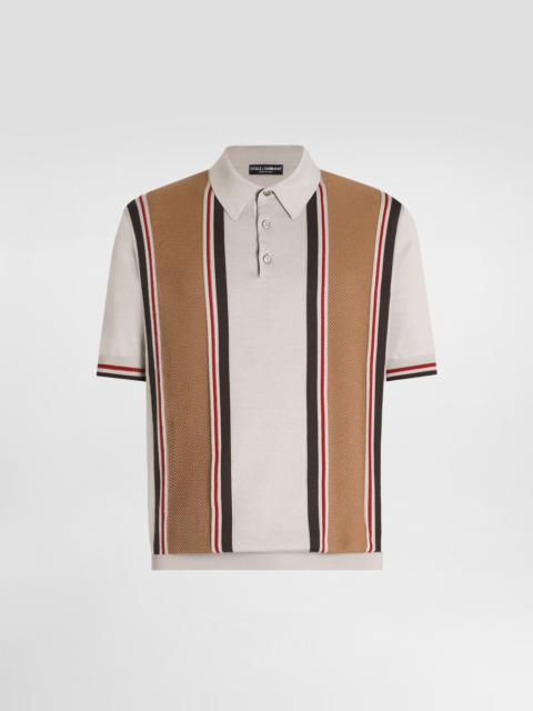 Satin silk polo shirt