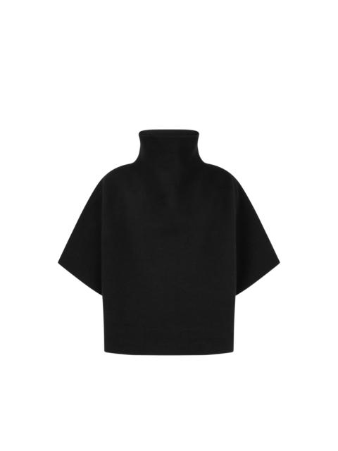 ULTRAFINE CASHMERE BLEND FUNNEL NECK SCULPTURAL T-SHIRT