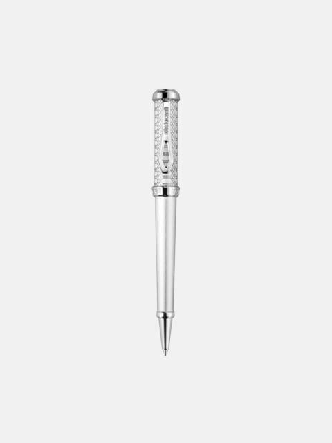 Roberto Cavalli Ballpoint Snake Pen, Full Silver Tone