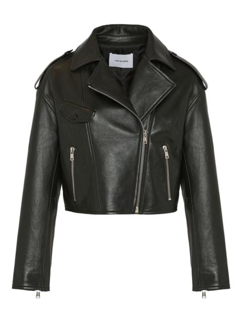 lambskin biker jacket