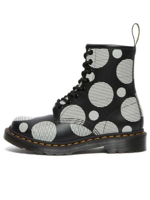 (WMNS) Dr.Martens 1460 Polka Dot Smooth Leather Lace Up Boots 'Black' 26876009