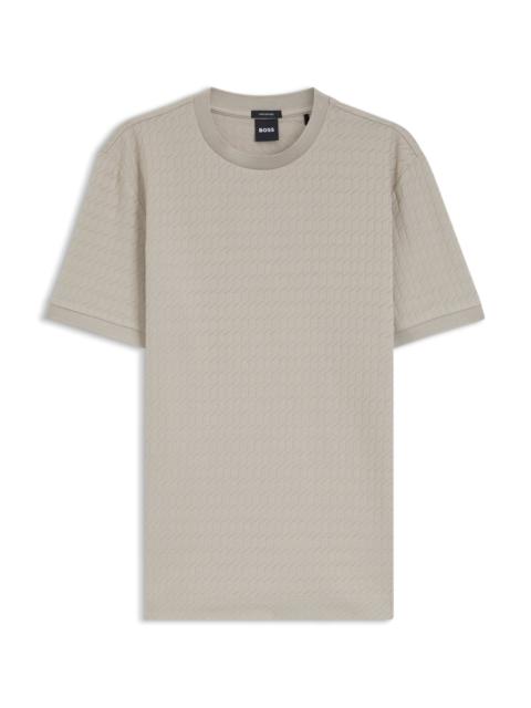 GEOMETRIC-JACQUARD T-SHIRT IN COTTON
