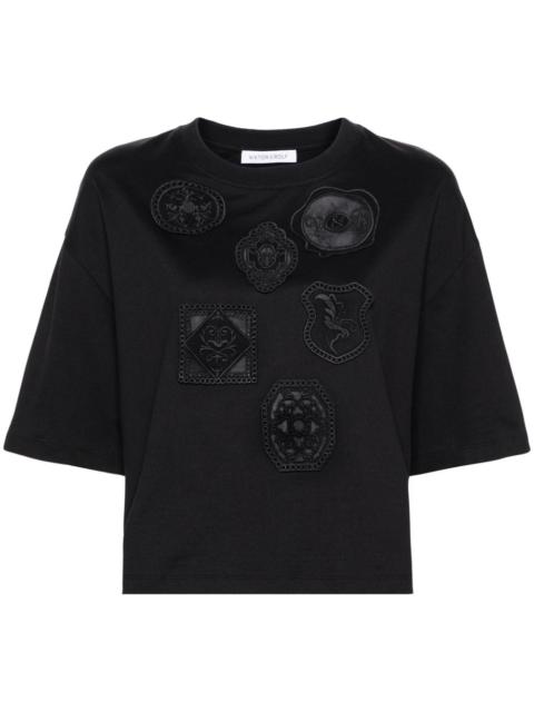 patch-embroidered cotton T-shirt