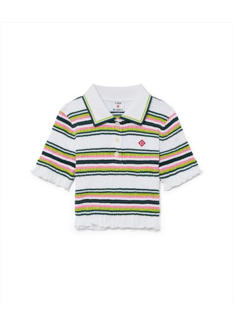 Stripe Cropped Polo Shirt | Casablanca Paris
