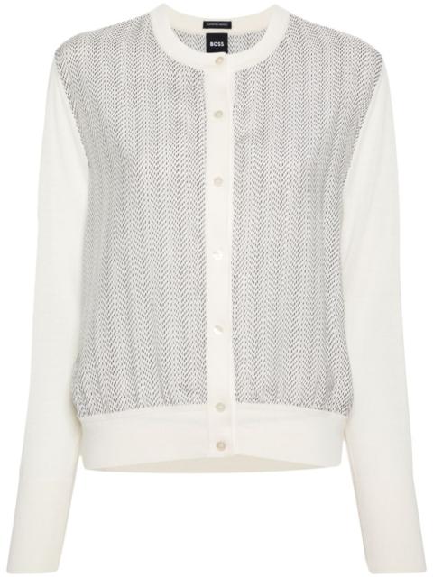 knitted-edge panelled jacket