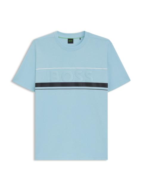 COTTON-JERSEY T-SHIRT WITH STRIPES AND LOGO