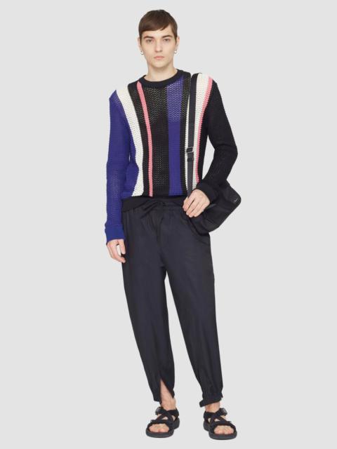 Long Sleeve Stripe Pointelle Pullover