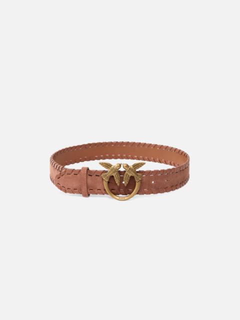4-CM LEATHER BELT WITH LOVE BIRDS BUCKLE