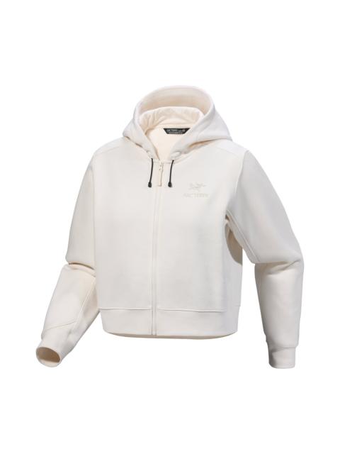 Emblem Fleece Full Zip Crop Hoody