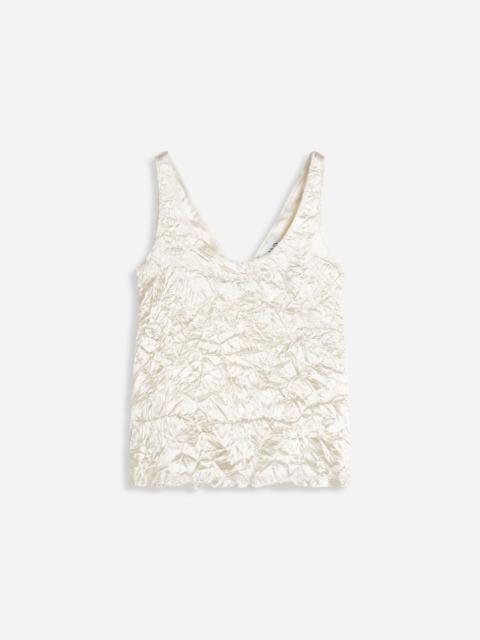 CRINKLED SATIN TANK